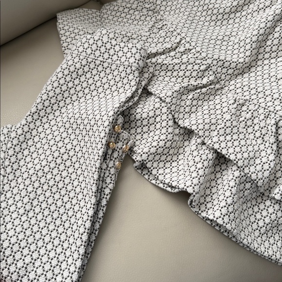 Janie and Jack Geo Faux Fur Collared metallic Dress and leggings  Sz 6 2 pieces - Picture 4 of 8